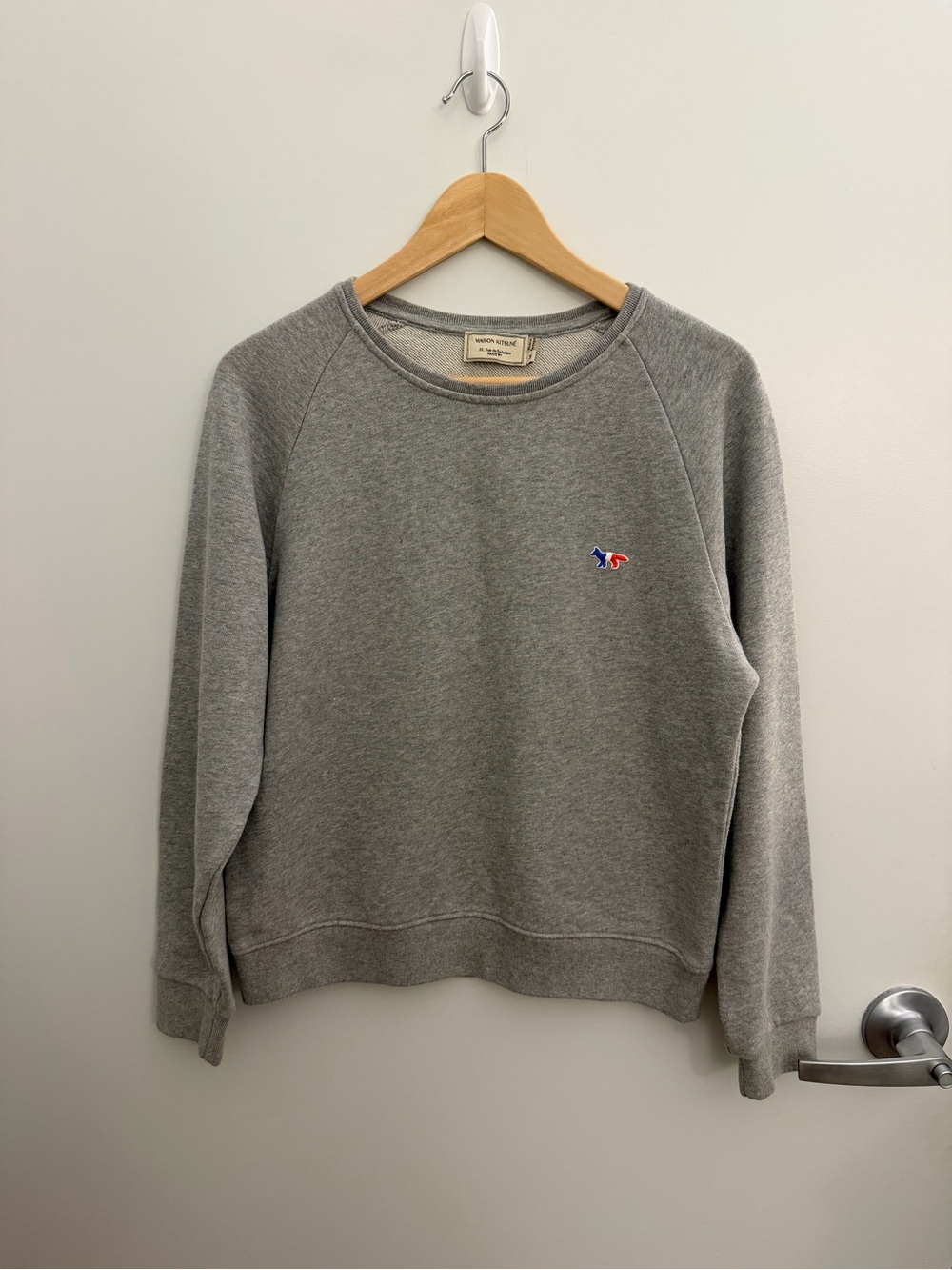 MAISON KITSUNE Grey Crewneck Sweatshirt Size M